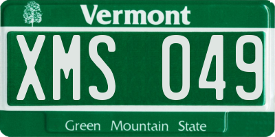 VT license plate XMS049