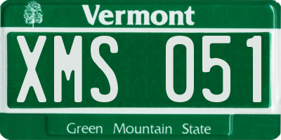 VT license plate XMS051