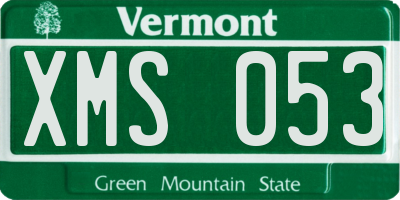 VT license plate XMS053