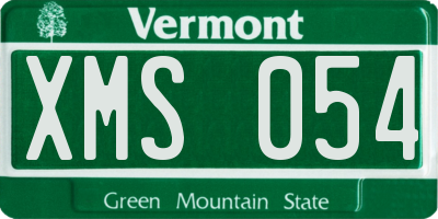 VT license plate XMS054