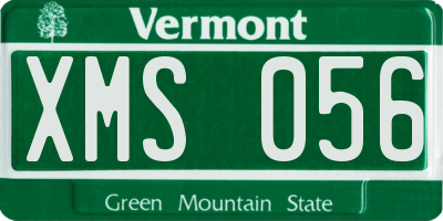 VT license plate XMS056
