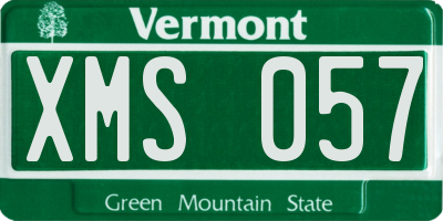 VT license plate XMS057