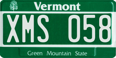 VT license plate XMS058