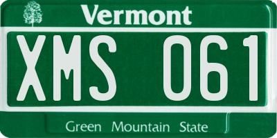 VT license plate XMS061