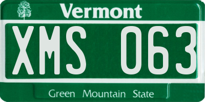 VT license plate XMS063