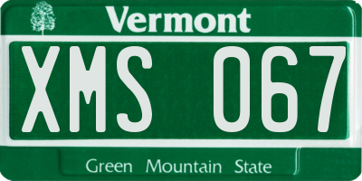 VT license plate XMS067