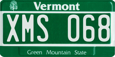 VT license plate XMS068