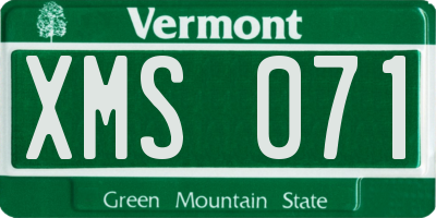 VT license plate XMS071