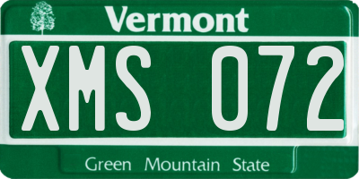 VT license plate XMS072