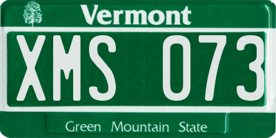 VT license plate XMS073