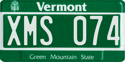 VT license plate XMS074