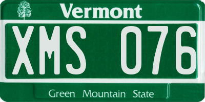 VT license plate XMS076