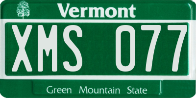VT license plate XMS077