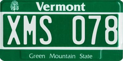 VT license plate XMS078