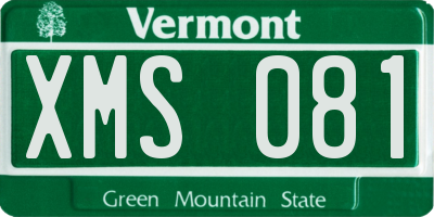 VT license plate XMS081