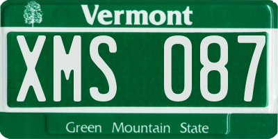 VT license plate XMS087