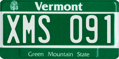 VT license plate XMS091