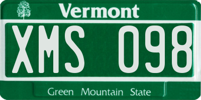 VT license plate XMS098
