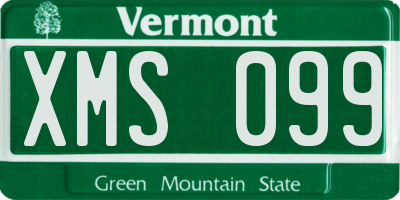 VT license plate XMS099