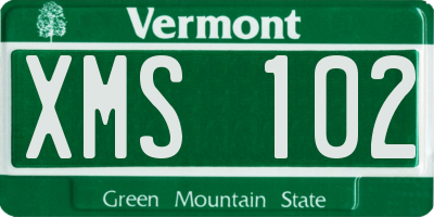 VT license plate XMS102