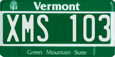 VT license plate XMS103