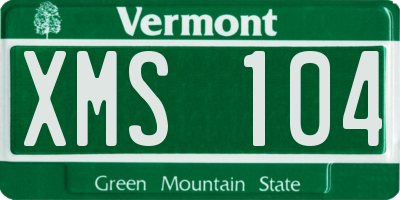 VT license plate XMS104