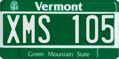 VT license plate XMS105