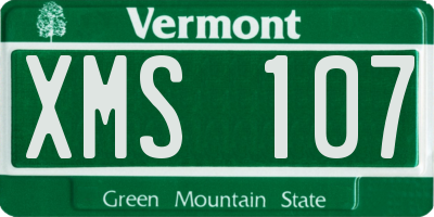 VT license plate XMS107
