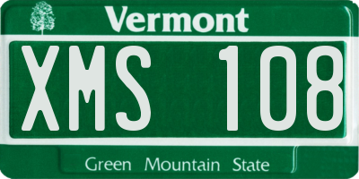 VT license plate XMS108