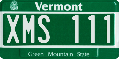 VT license plate XMS111
