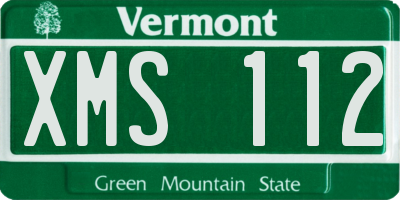 VT license plate XMS112