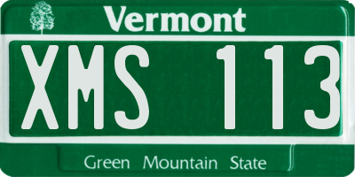 VT license plate XMS113