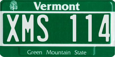 VT license plate XMS114