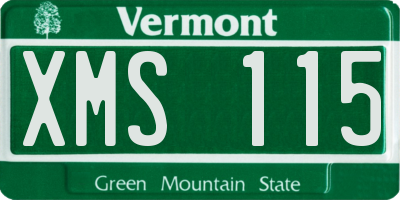 VT license plate XMS115