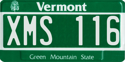 VT license plate XMS116