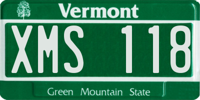 VT license plate XMS118