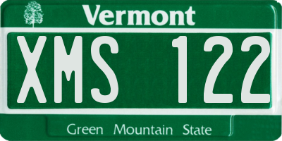 VT license plate XMS122