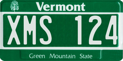VT license plate XMS124