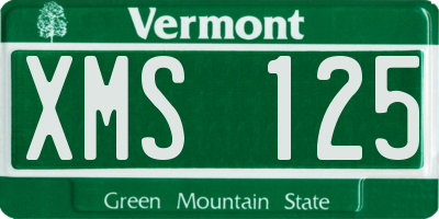 VT license plate XMS125