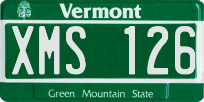VT license plate XMS126
