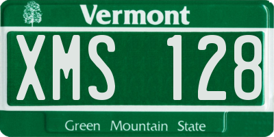 VT license plate XMS128