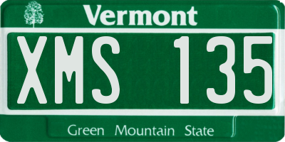 VT license plate XMS135