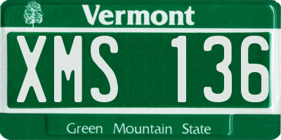VT license plate XMS136