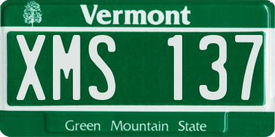 VT license plate XMS137