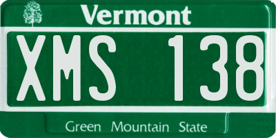 VT license plate XMS138