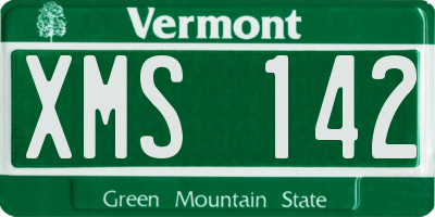 VT license plate XMS142