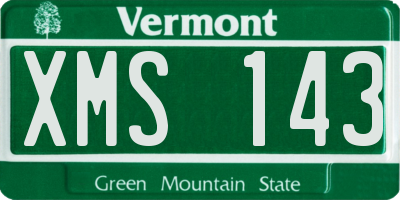 VT license plate XMS143