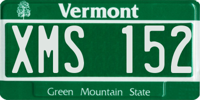 VT license plate XMS152