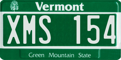 VT license plate XMS154