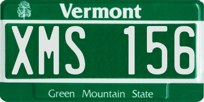 VT license plate XMS156